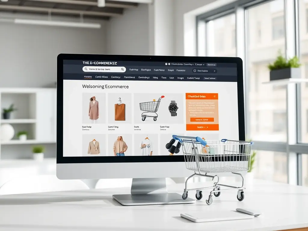 An image of the WooCommerce plugin interface, showcasing its features for creating and managing an online store within WordPress, including product listings and payment options.