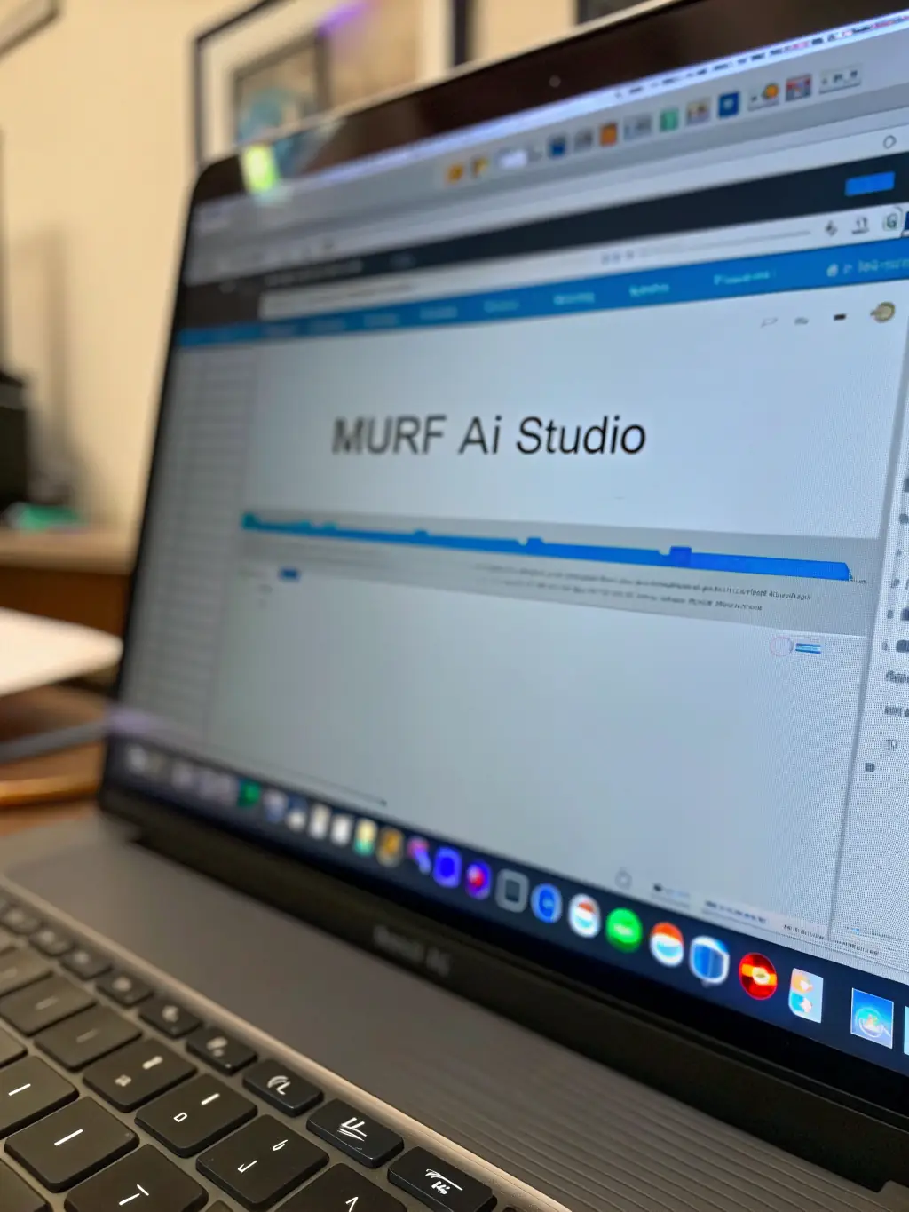An image of Murf AI's dashboard, demonstrating its voice customization options and text-to-speech capabilities, used in a review on Biz Builder Tools.