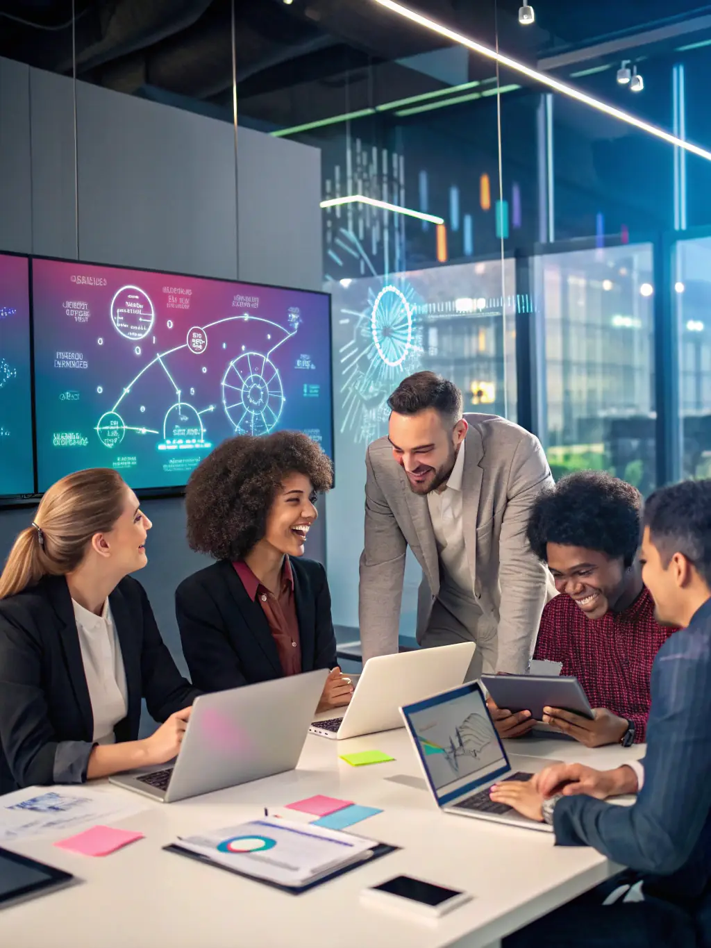 A stylized image representing a brainstorming session, with lightbulbs and thought bubbles, illustrating how Jasper can help overcome writer's block and generate new ideas.