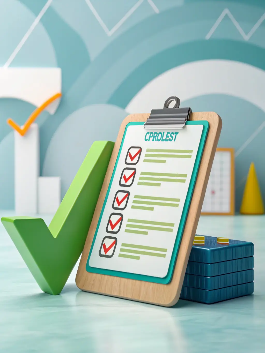 A checklist graphic with AI icons, highlighting key AI tools for business automation and productivity, set against a background representing efficiency and innovation.