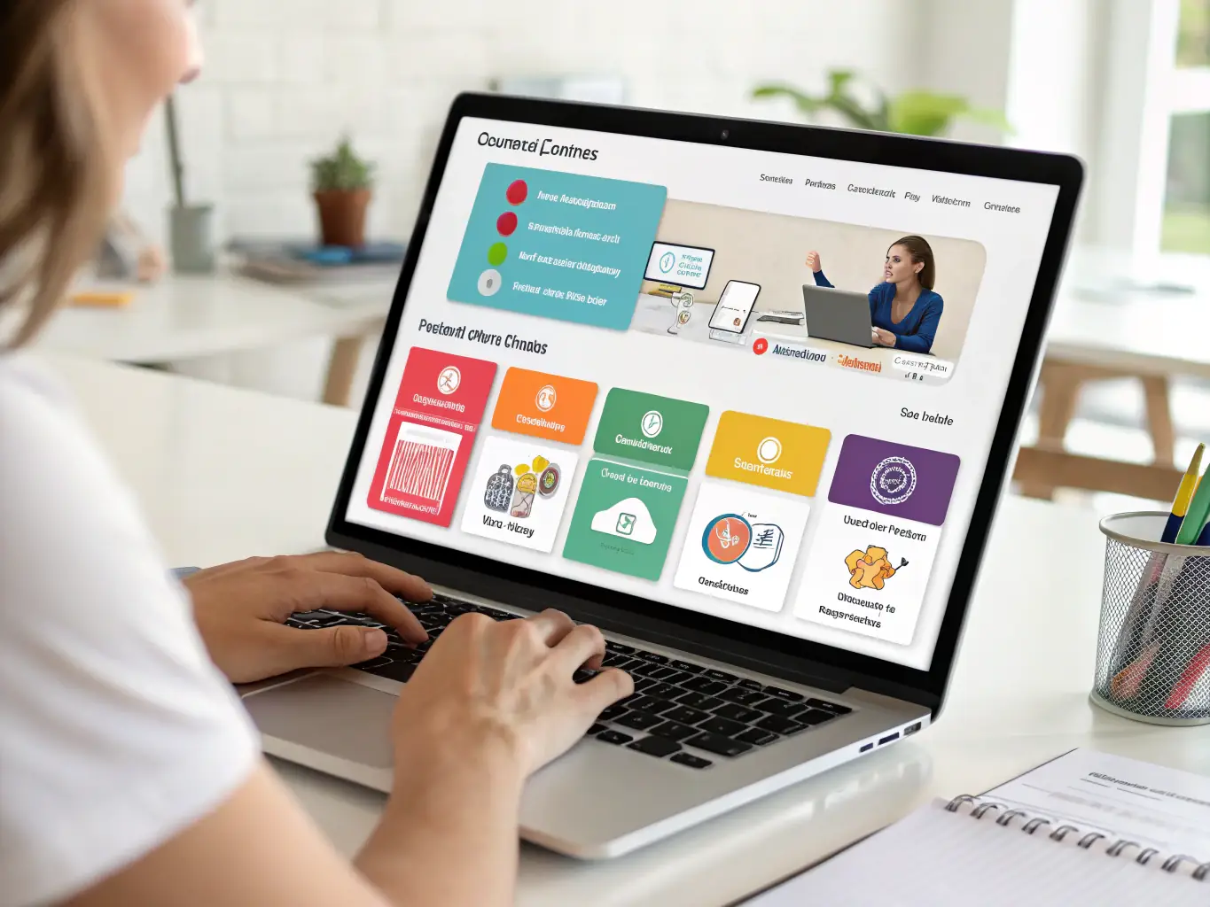 A clean, professional image showcasing the user interface of Thinkific, highlighting its course creation tools and branding options.